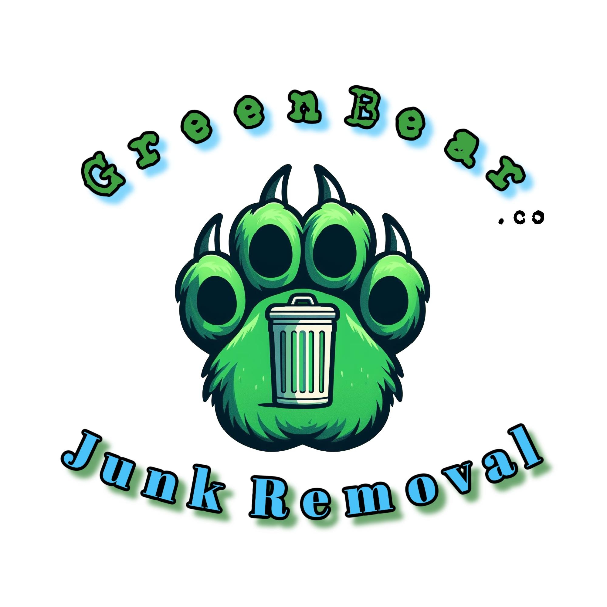 green bear cleaning junk removal logo