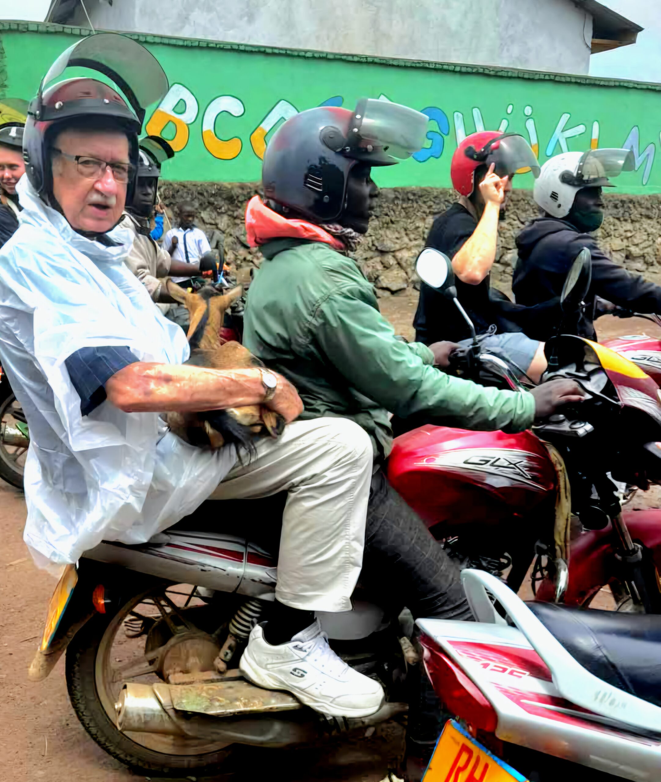 Arnold delivering goat on motorbike Arnold motorbike motorcycle african goat deliver